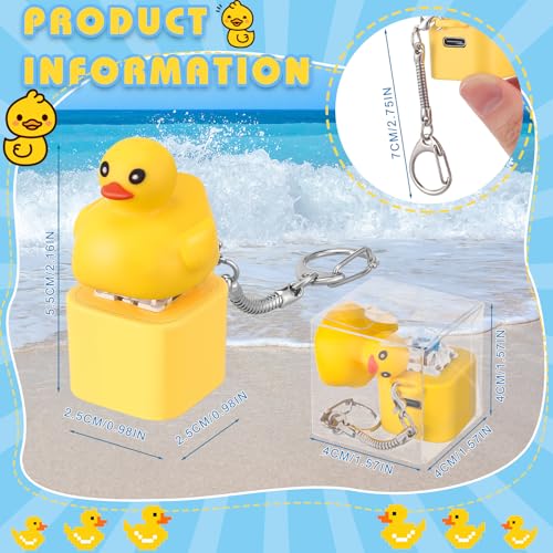 Simgoing Rechargeable Quacking Duck Keychain Fidget with Colorful Lights – Stress Relief Toy