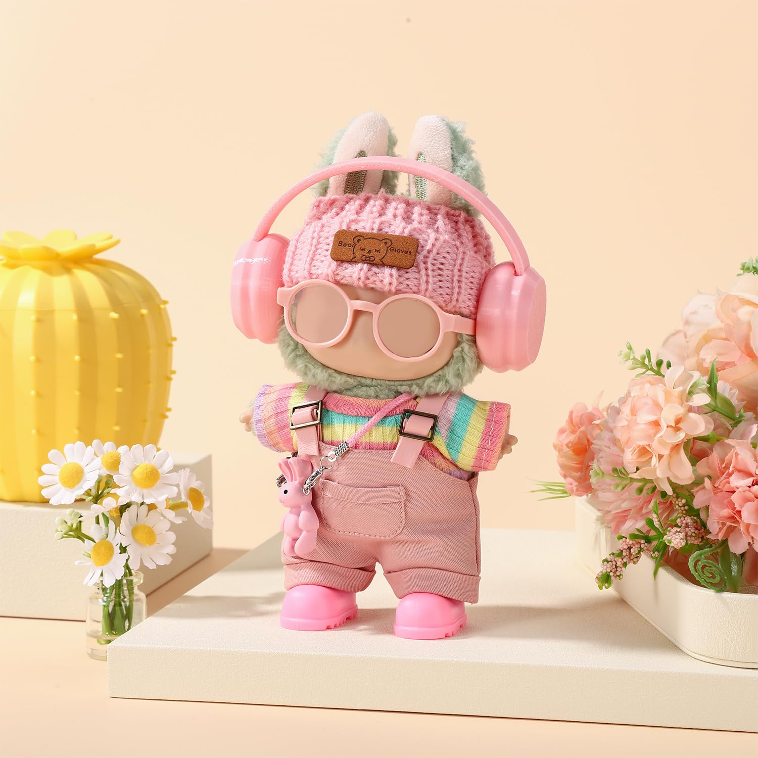 Sinbana 7-Piece Doll Clothes Set - Rainbow Outfit with Accessories for Dressing and Display