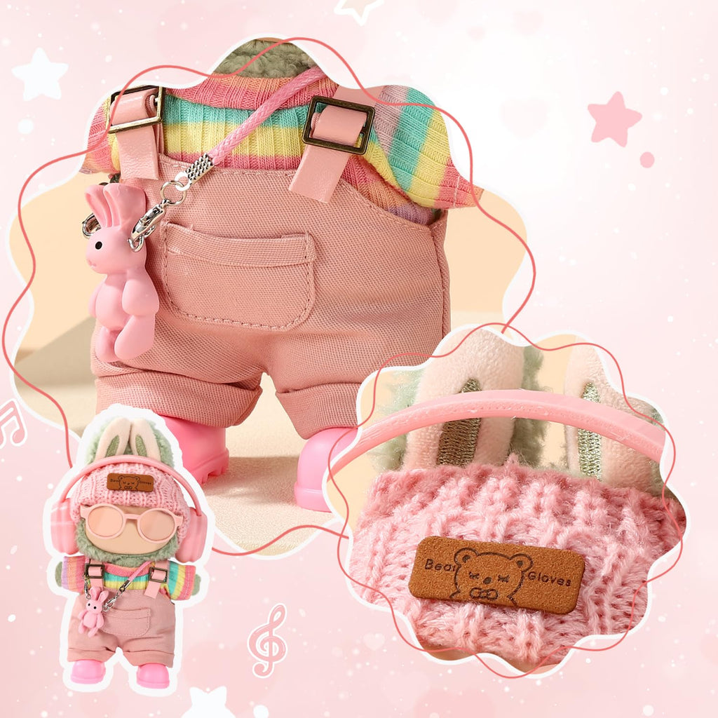 Sinbana 7-Piece Doll Clothes Set - Rainbow Outfit with Accessories for Dressing and Display