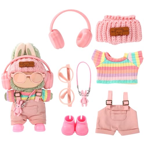 Sinbana 7-Piece Doll Clothes Set - Rainbow Outfit with Accessories for Dressing and Display