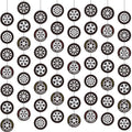 Sinload 8-Piece Race Car Tire Garland Set – Wheel Paper Cutouts for Racing Party Decor