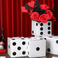 Sinmoe 6-Pack White Dice Favor Boxes – 7x7x7 Inch Cardboard Casino Centerpieces for Party Decorations
