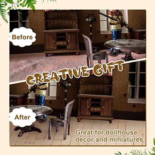 Sintuff 200-Piece Beige Bamboo Dollhouse Flooring - 1:12 Scale Geometric Wood Floor Boards for Miniature Rooms