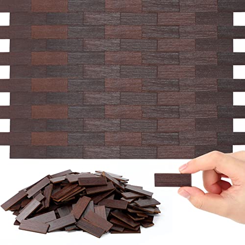 Sintuff 200-Piece Miniature Dollhouse Flooring Boards - 1:12 Scale Bamboo Wood Floor Tiles for DIY Dollhouse Decor (Brown)