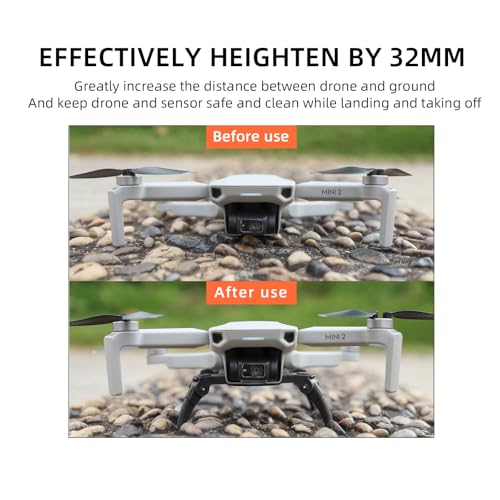 Sinyutia Foldable Landing Gear for DJI Mini 4K / Mini 2 SE / Mini 2 – Gray Spider Legs with 32mm Height Boost