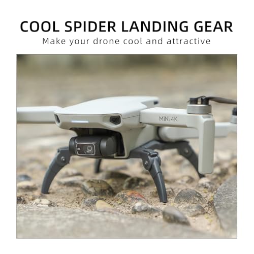 Sinyutia Foldable Landing Gear for DJI Mini 4K / Mini 2 SE / Mini 2 – Gray Spider Legs with 32mm Height Boost