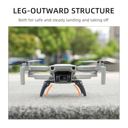 Sinyutia Foldable Landing Gear for DJI Mini 4K – Orange-Gray, 32mm Height Boost, Ultra-Light 0.073 lbs