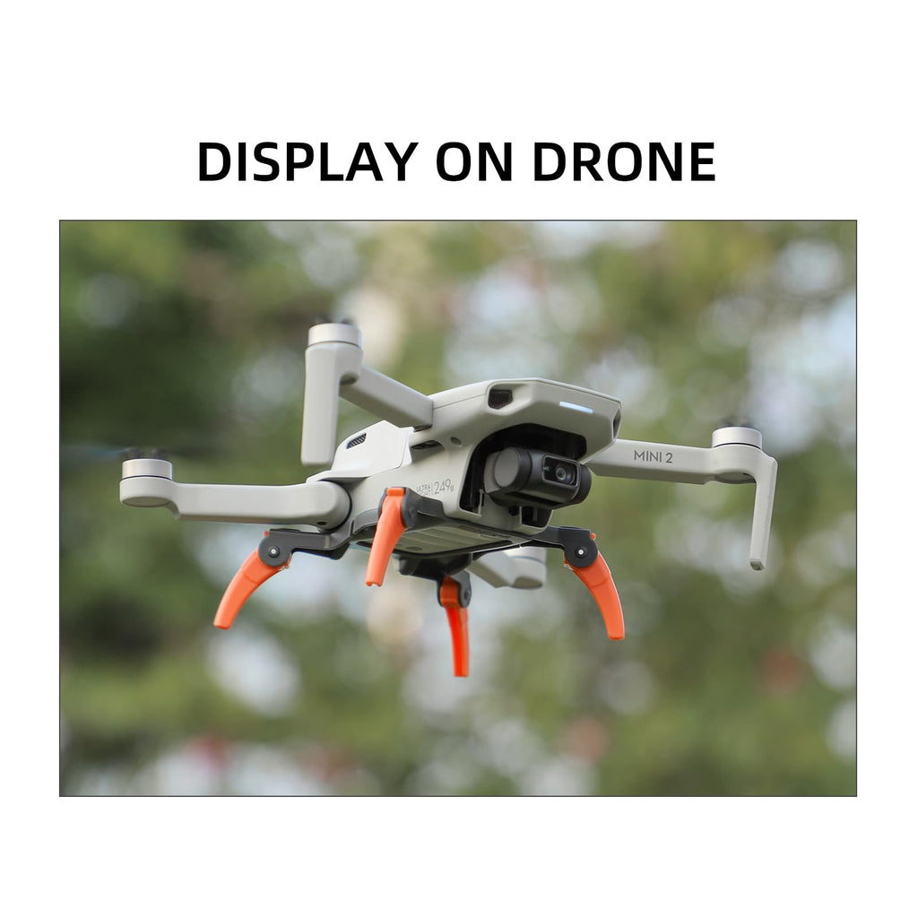 Sinyutia Foldable Landing Gear for DJI Mini 4K – Orange-Gray, 32mm Height Boost, Ultra-Light 0.073 lbs