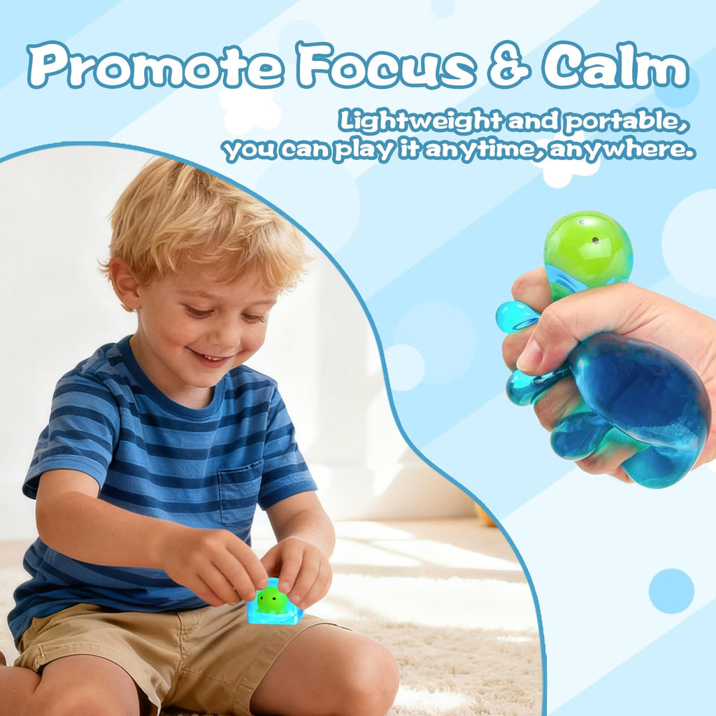 Siporui Octopus Blue Slow-Rising Stress Ball – Soft Sensory Fidget Toy for Adults & Teens, Calming Squeeze for Work or Study, Easter Gift Stuffer