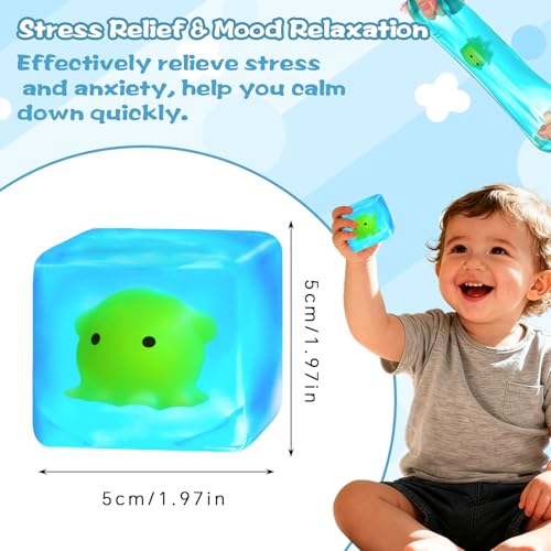 Siporui Octopus Blue Slow-Rising Stress Ball – Soft Sensory Fidget Toy for Adults & Teens, Calming Squeeze for Work or Study, Easter Gift Stuffer
