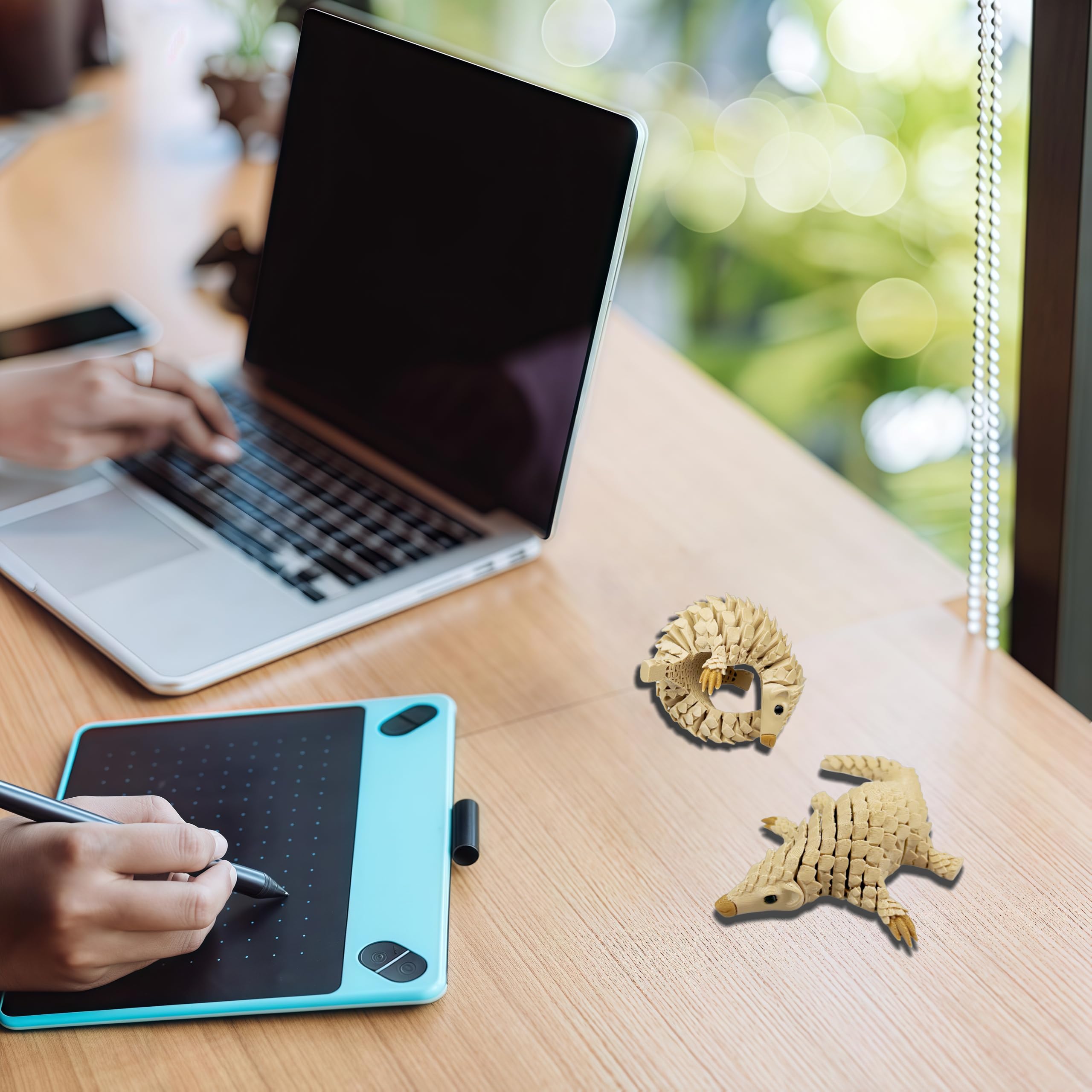 SIPWATE 3D Printed Articulated Pangolin Toy – 7.6-Inch Flexible Animal Statue with Movable Joints for Fidgeting and Desk Decor