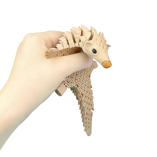 SIPWATE 3D Printed Articulated Pangolin Toy – 7.6-Inch Flexible Animal Statue with Movable Joints for Fidgeting and Desk Decor