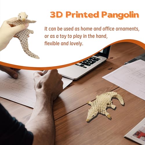 SIPWATE 3D Printed Articulated Pangolin Toy – 7.6-Inch Flexible Animal Statue with Movable Joints for Fidgeting and Desk Decor