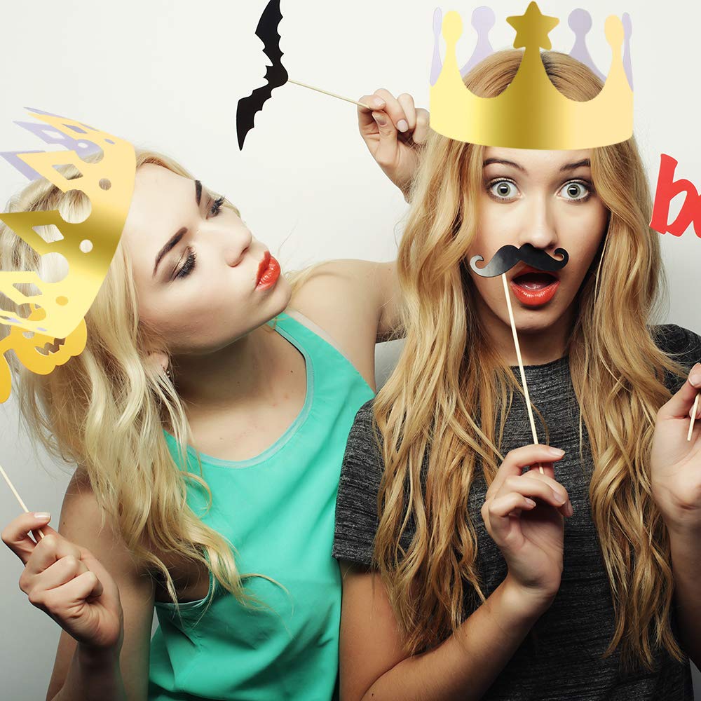 SIQUK 30 Pieces Gold Paper Party Crowns – King Hats for Birthdays and Celebrations