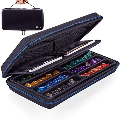 SIQUK Dice Case for DND – Holds 8 Sets with Removable Rolling Tray