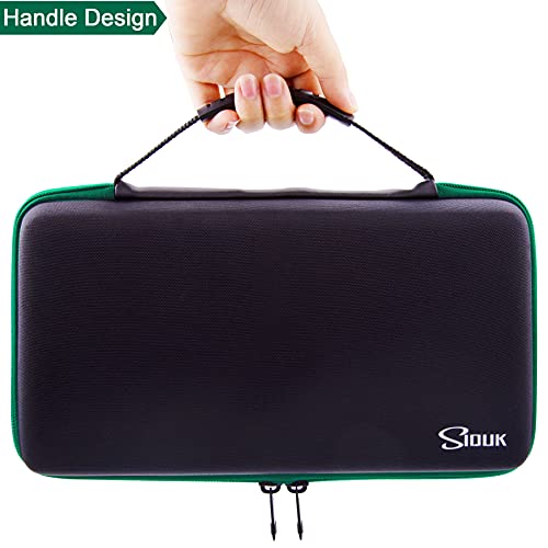 SIQUK Green EVA Dice Case with Detachable Tray and Handle – Holds Up to 8 Dice Sets