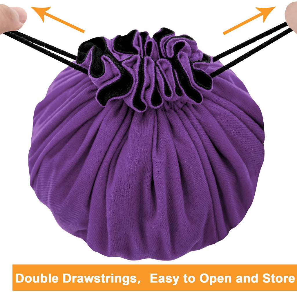 SIQUK Large Dice Bag with 9 Pockets - Holds 300+ Dice, Dark Violet