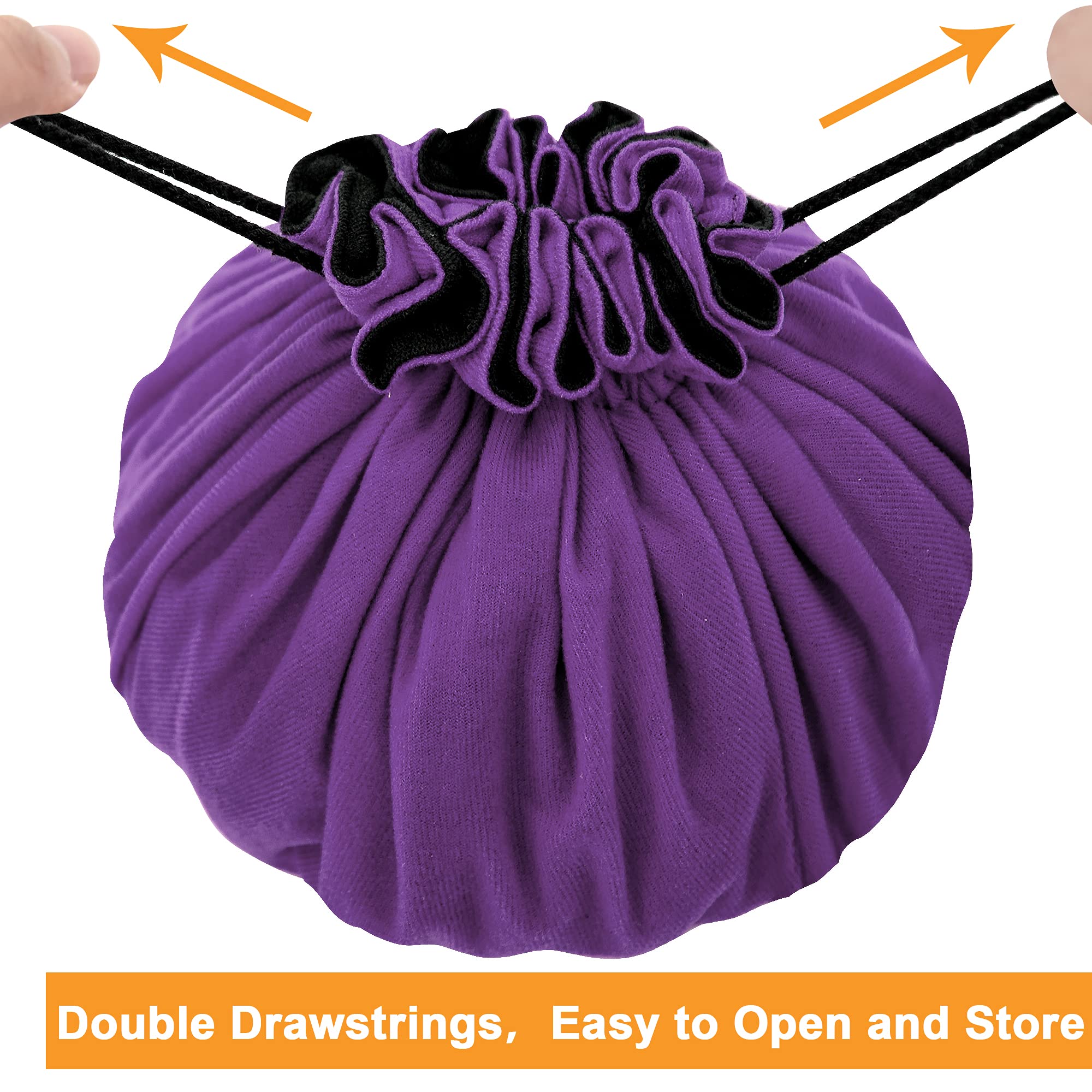 SIQUK Large Dice Bag with 9 Pockets - Holds 300+ Dice, Dark Violet