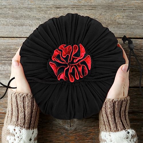 SIQUK Large Dice Bag with 9 Pockets – Holds over 300 Dice, Black & Red