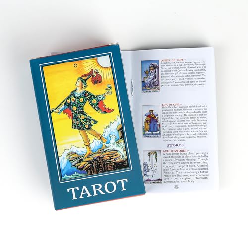 SirShop 78 Classic Tarot Deck with Guide Book – Star Back Design, Fortune Telling Cards for Beginners & Family