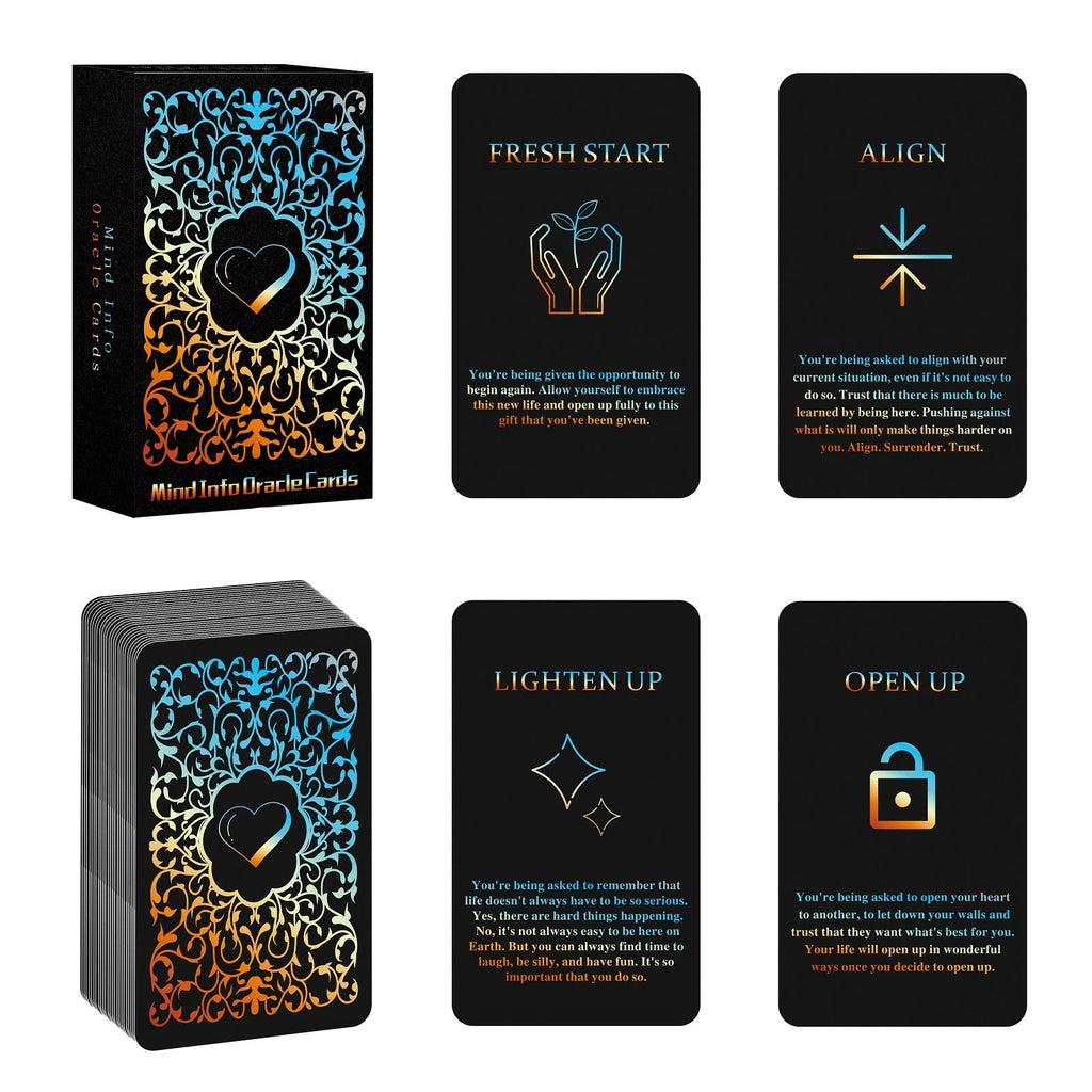 Sishui Mind Info Oracle Cards Deck – 48 Cards for Life & Career Guidance, Beginner-Friendly