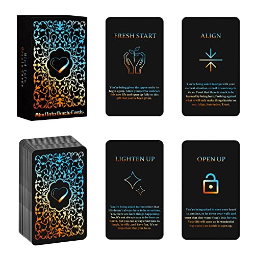 Sishui Mind Info Oracle Cards Deck – 48 Cards for Life & Career Guidance, Beginner-Friendly