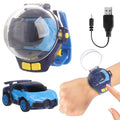 SitertCF Mini Remote Control Car Watch Toy – Blue 2.4GHz Race Car with LED Lights, USB Charging, Wrist Controller for Kids