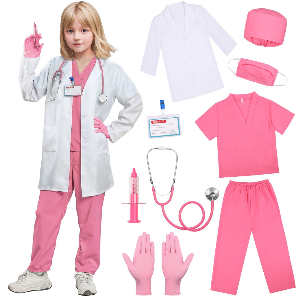 SIZGAROOT Doctor Costume for Kids – Lab Coat Dress-Up for Toddlers, Girls, Boys, Halloween Party