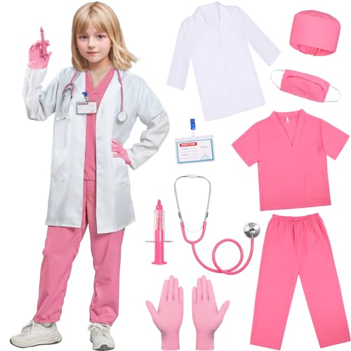 SIZGAROOT Doctor Costume for Kids – Lab Coat Dress-Up for Toddlers, Girls, Boys, Halloween Party