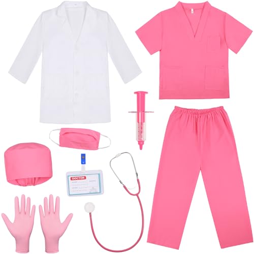 SIZGAROOT Doctor Costume for Kids | Lab Coat, Surgical Shirt, Stethoscope & More | Ages 3-12