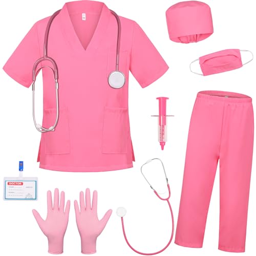 SIZGAROOT Doctor Costume for Kids | Lab Coat, Surgical Shirt, Stethoscope & More | Ages 3-12