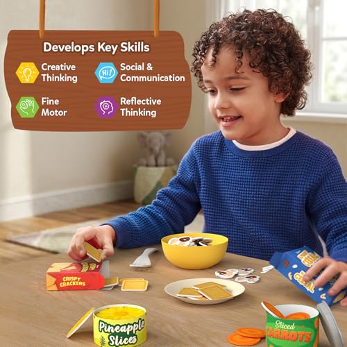 Skillmatics Grocery Set with 100+ Pieces of Realistic Pretend Play Food for Kids Ages 3-7