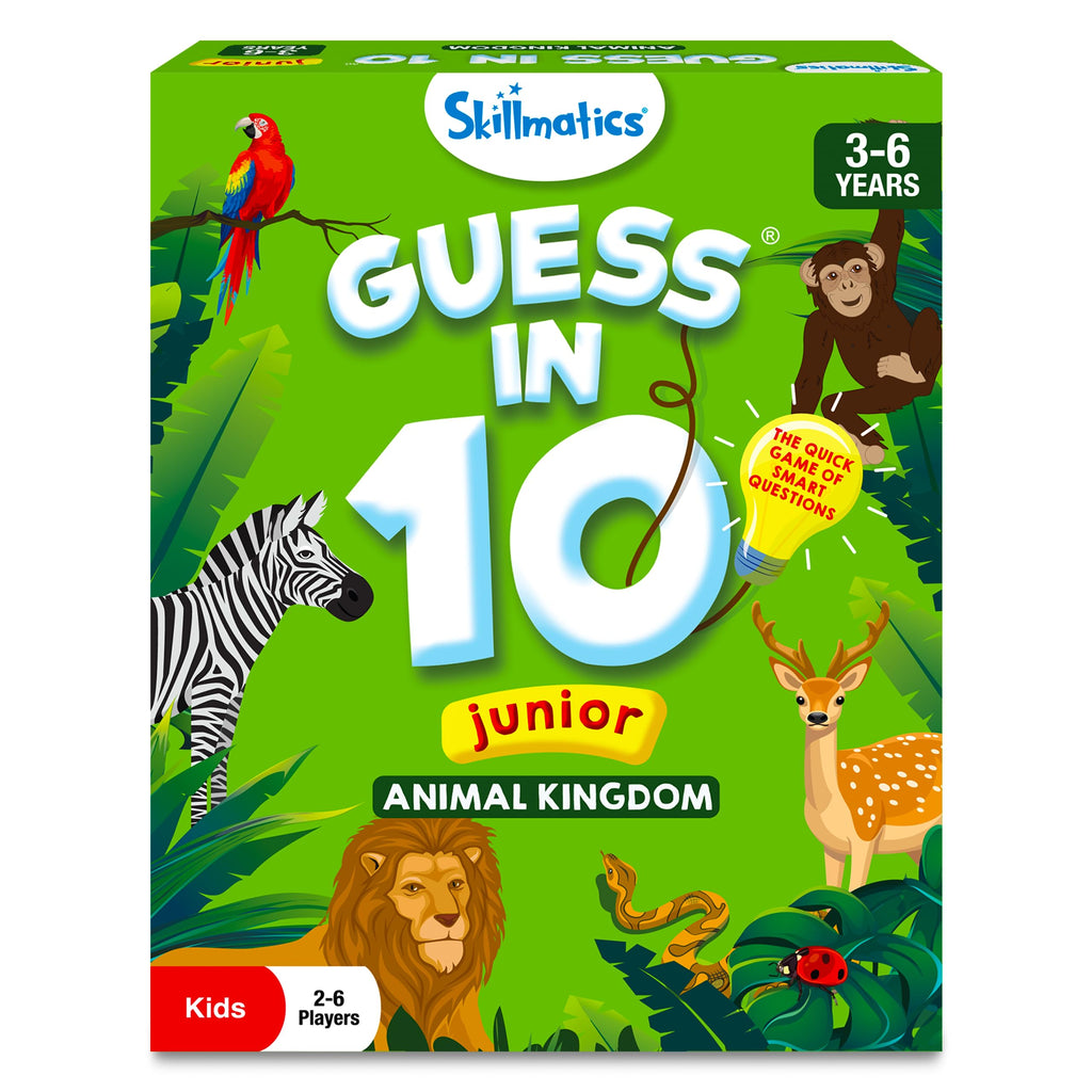 Skillmatics Guess in 10 Junior - Animal Kingdom Card Game for Preschoolers Ages 3-6