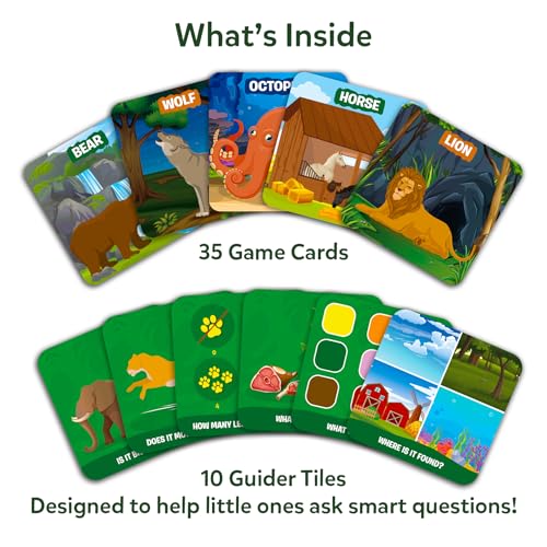 Skillmatics Guess in 10 Junior - Animal Kingdom Card Game for Preschoolers Ages 3-6