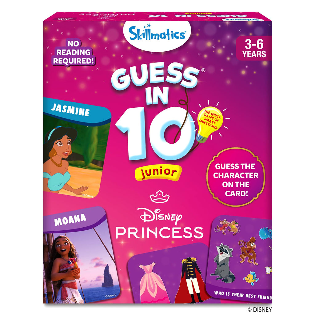 Skillmatics Guess in 10 Junior: Disney Princess Card Game - Fun Guessing Game for Kids Ages 3-6