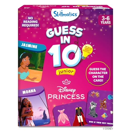Skillmatics Guess in 10 Junior: Disney Princess Card Game - Fun Guessing Game for Kids Ages 3-6