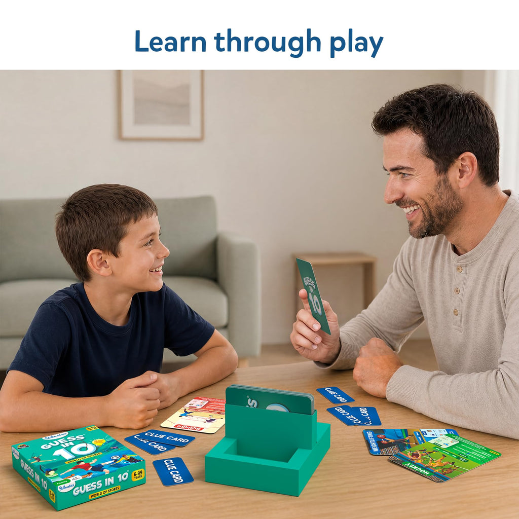Skillmatics Guess in 10 Sports Card Game – Fun Trivia for Families, 50 Cards, 2-6 Players, Ages 6+