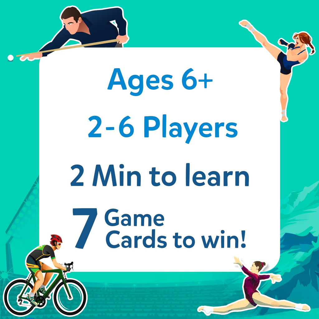 Skillmatics Guess in 10 Sports Card Game – Fun Trivia for Families, 50 Cards, 2-6 Players, Ages 6+