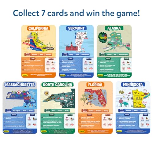 Skillmatics Guess in 10 States of America – Educational Card Game for Ages 8+