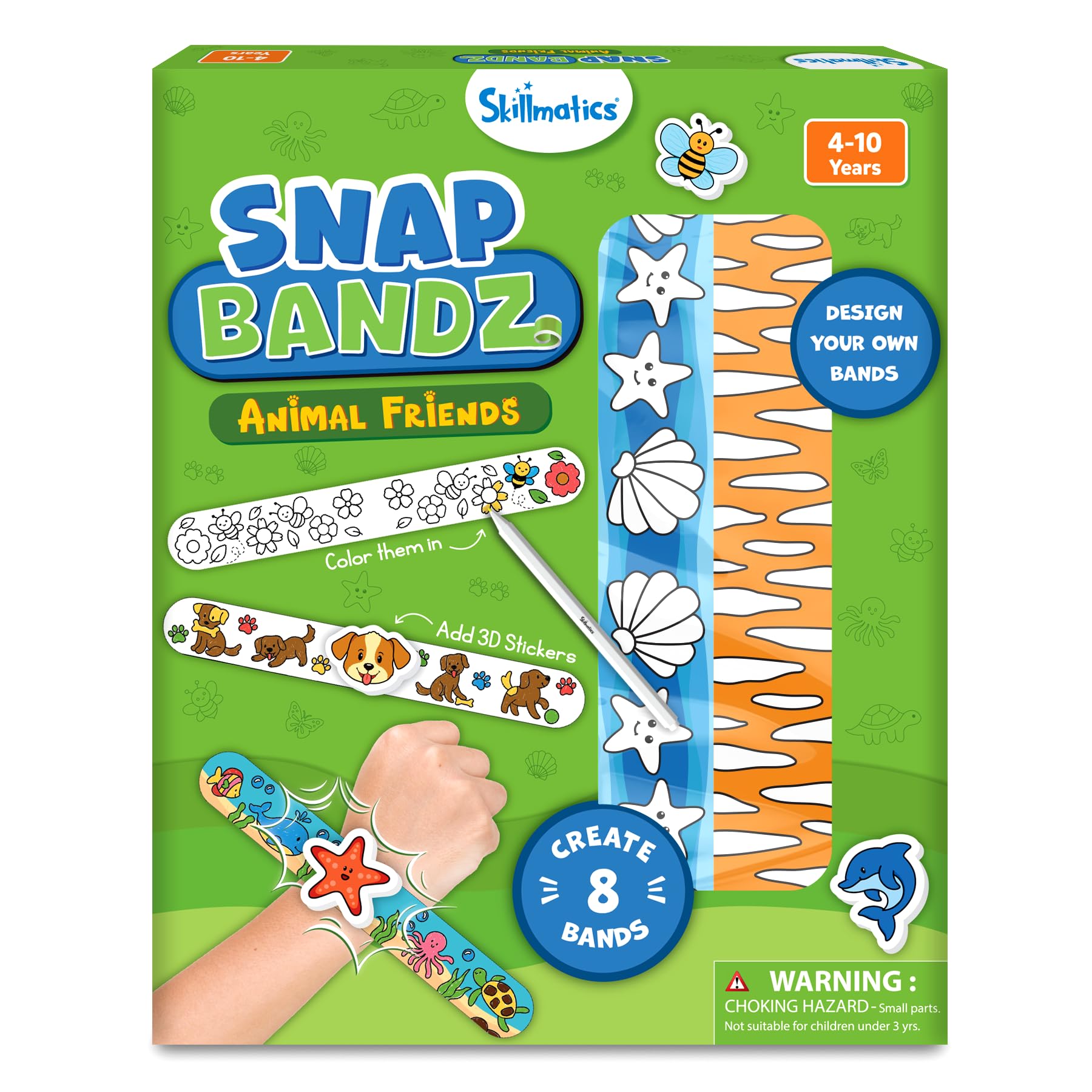 Skillmatics Snap Bandz – DIY Animal Jewelry Craft Kit for Kids Ages 4-10
