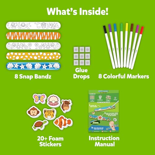 Skillmatics Snap Bandz – DIY Animal Jewelry Craft Kit for Kids Ages 4-10