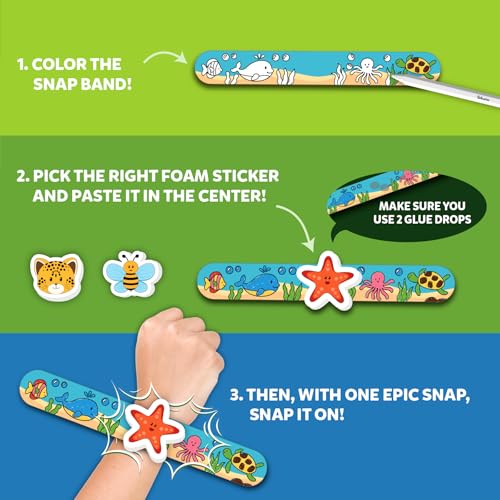 Skillmatics Snap Bandz – DIY Animal Jewelry Craft Kit for Kids Ages 4-10
