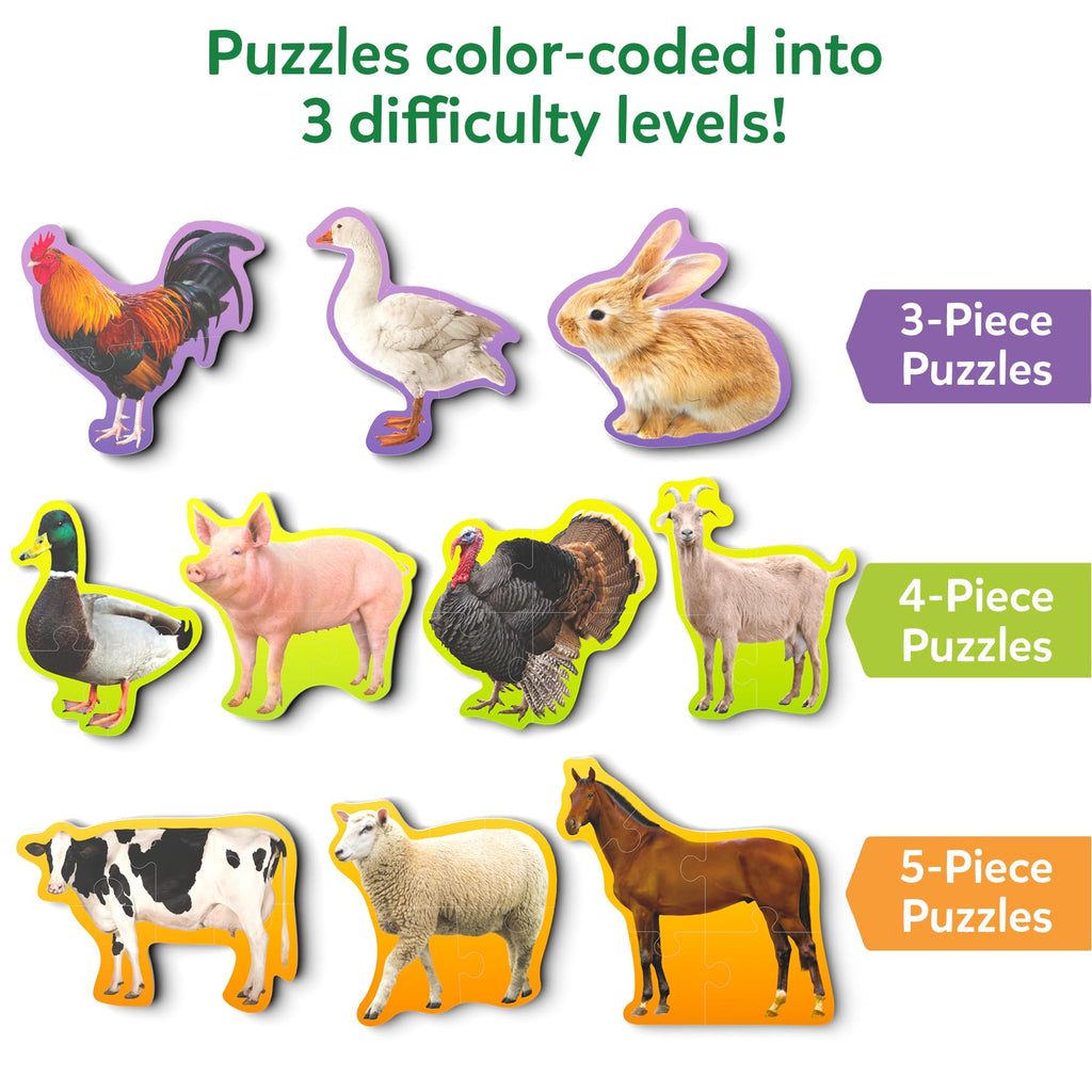 Skillmatics Step by Step Puzzles: 40 Piece Farm Animal Jigsaw for Kids Ages 3-5
