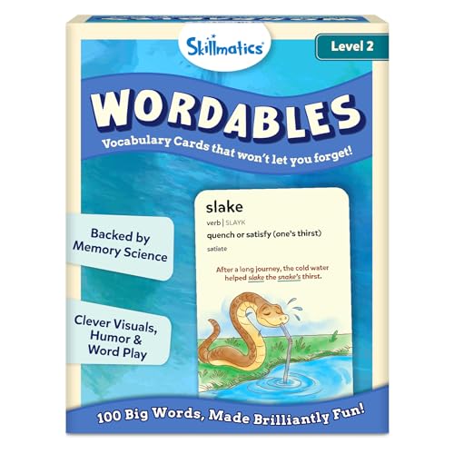 Skillmatics Wordables Level 2 Flash Cards – 100 Big Words for Ages 10+ with Visuals & Wordplay