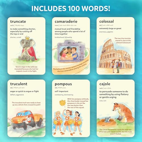 Skillmatics Wordables Level 2 Flash Cards – 100 Big Words for Ages 10+ with Visuals & Wordplay