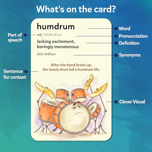 Skillmatics Wordables Level 2 Flash Cards – 100 Big Words for Ages 10+ with Visuals & Wordplay