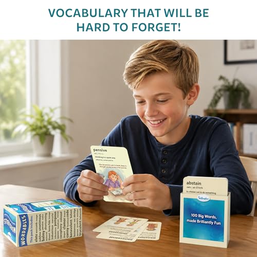 Skillmatics Wordables Level 2 Flash Cards – 100 Big Words for Ages 10+ with Visuals & Wordplay