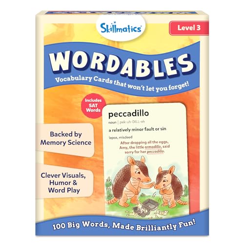 Skillmatics Wordables Level 3 SAT Vocabulary Flash Cards – 100 Words with Memory Science Visuals, Ages 12+