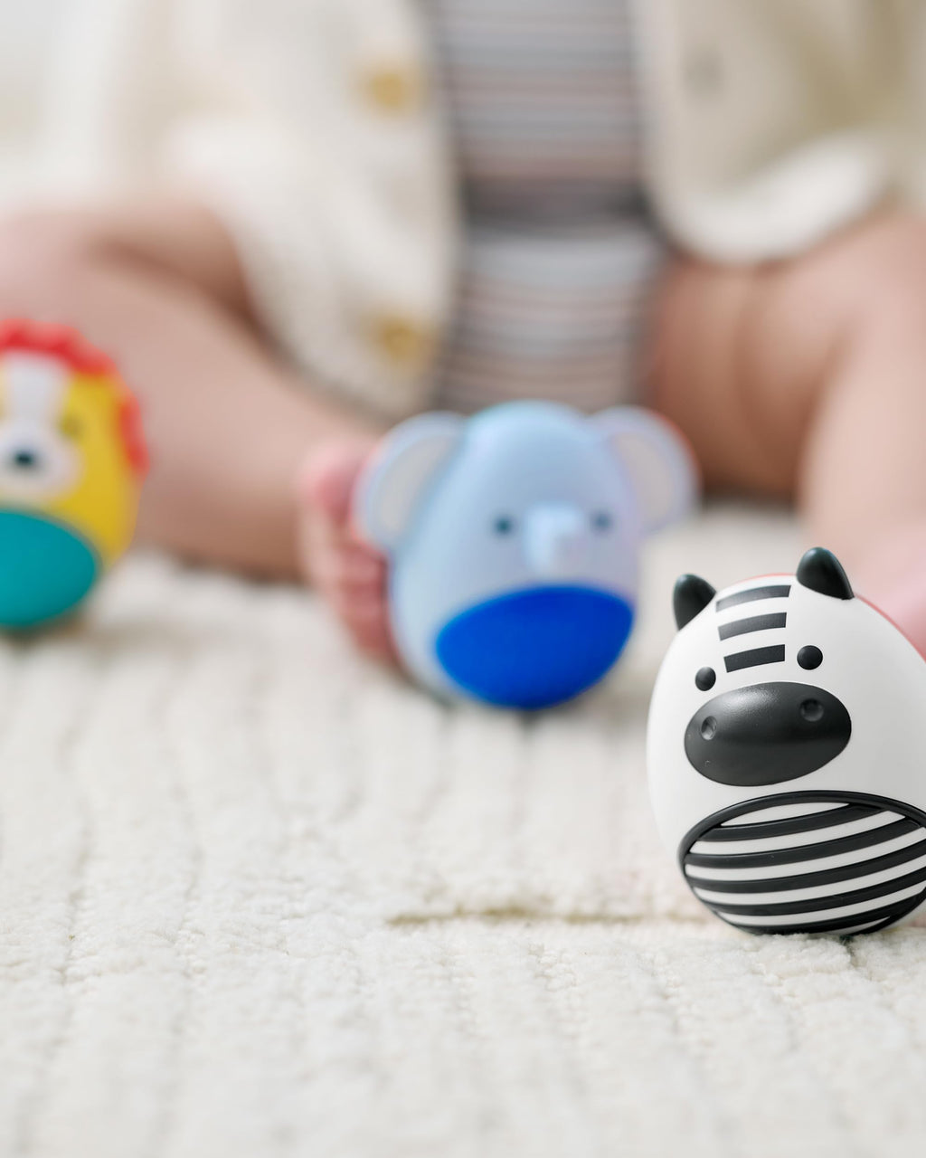 Skip Hop 3-Piece Baby Egg Shaker Set – Jungle Animals Zebra, Elephant, Lion