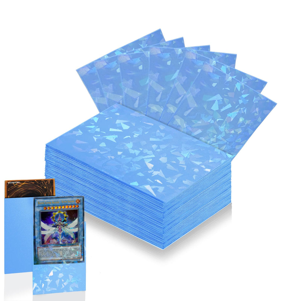 Sky Blue Holographic Cracked Ice Card Sleeves – 100 Count, Fit MTG, Yu-Gi-Oh!, Baseball, and More